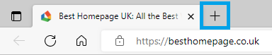 Opening up homepage as new tab in Edge